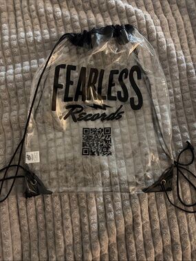 Clear Drawstring Backpack with Black Accents